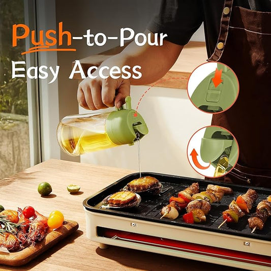 Premium 500ml 2-in-1 Glass Oil Sprayer & Dispenser Bottle